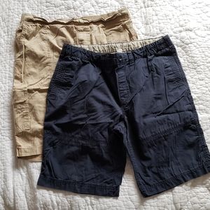 2 Pair Lands' End Husky Shorts